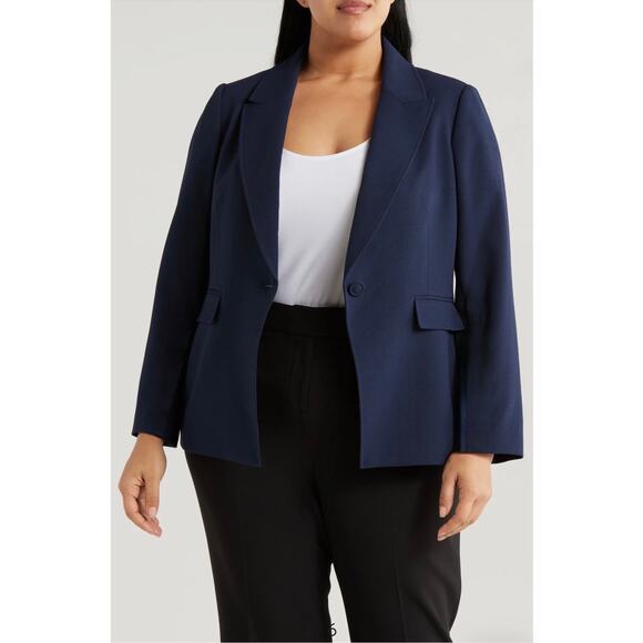 Tahari Arthur S. Levine Blazer Jacket Women's 16 Navy Blue MAM652 Professional - Picture 1 of 12